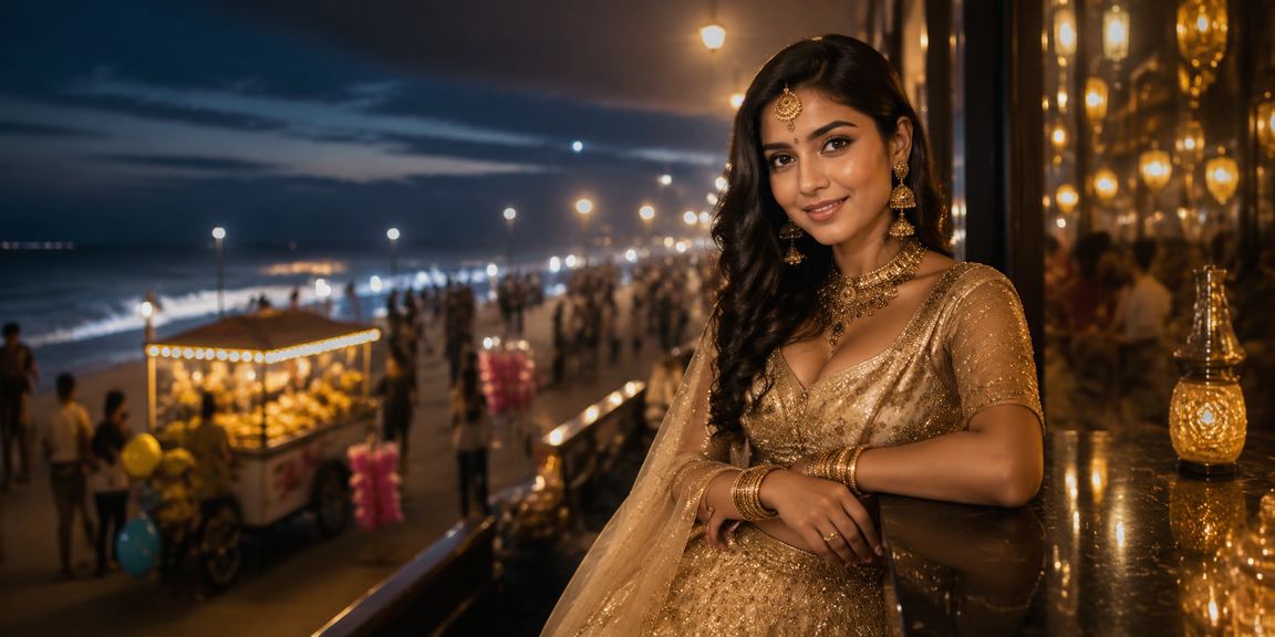 Casino entertainment scene on Chennai Marina Beach