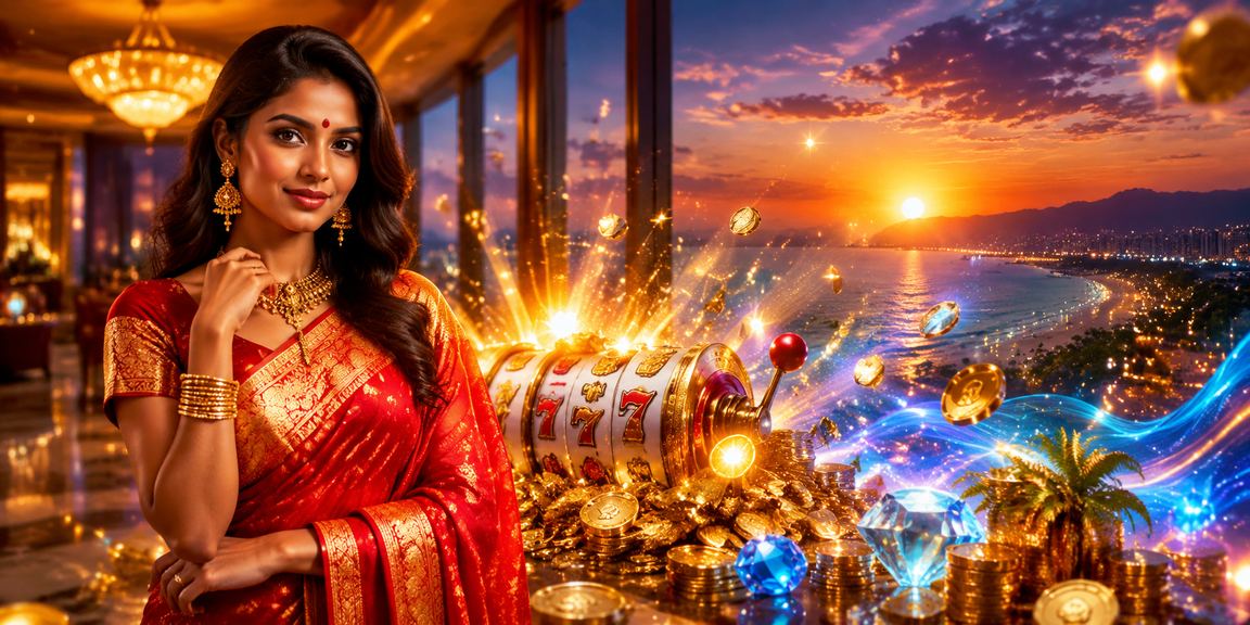 Indian woman playing slot games on mobile in traditional attire in Chennai