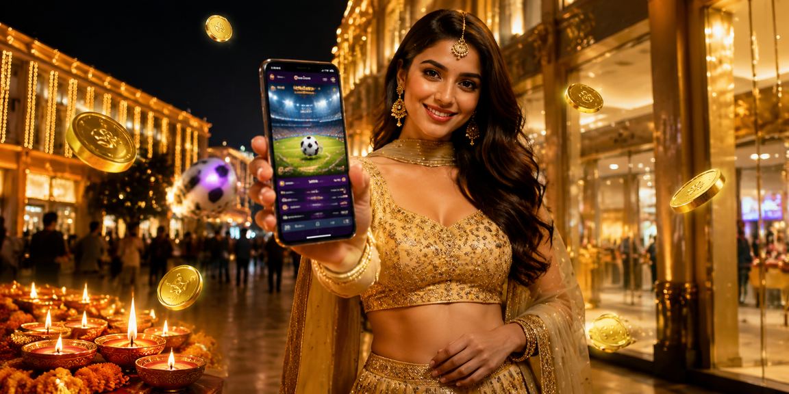 Sports betting scene in Delhi Connaught Place with traditional attire and big screens