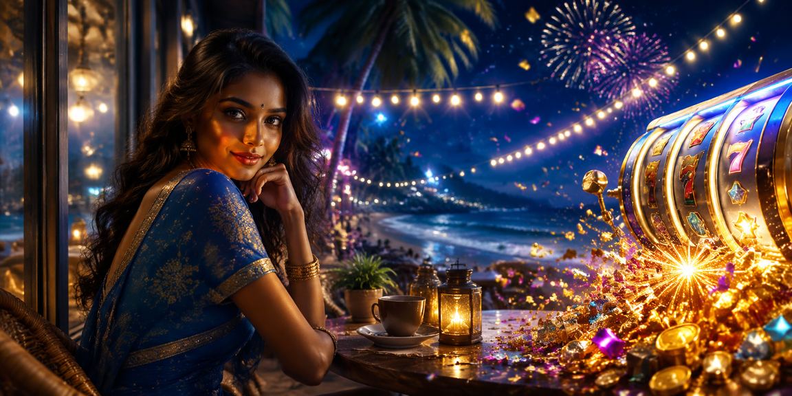 Blue and gold themed slot game in India
