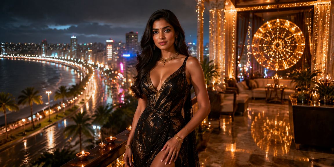 Festive Diwali celebrations in Mumbai lottery with glowing lamps